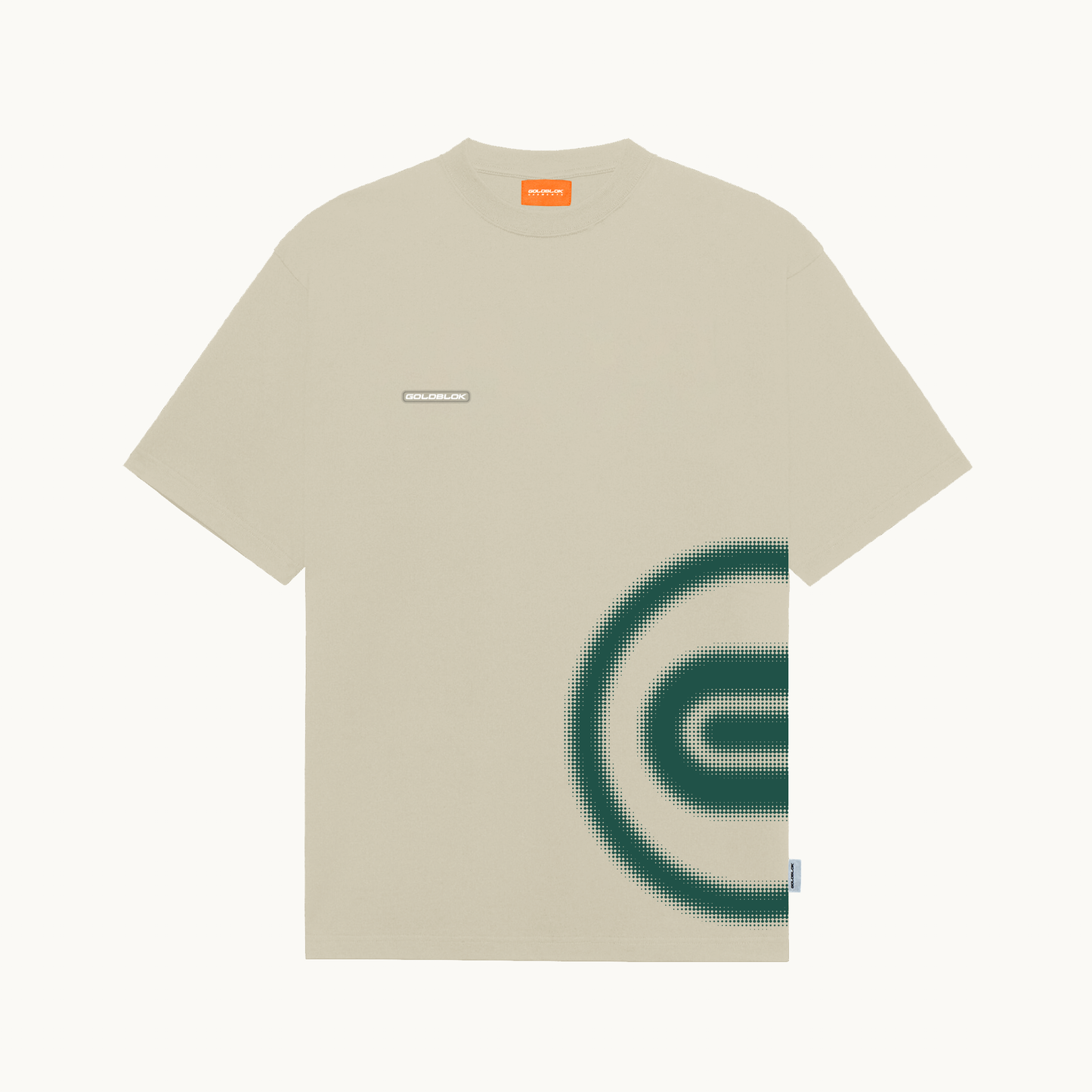 DISTORTED SIDE LOGO TEE ANTIQUE WHITE
