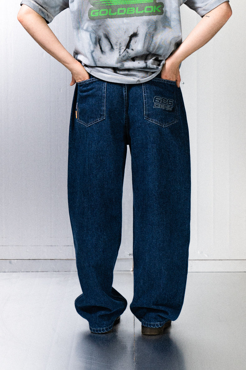 686 DENIM JEANS STONE WASHED BLUE