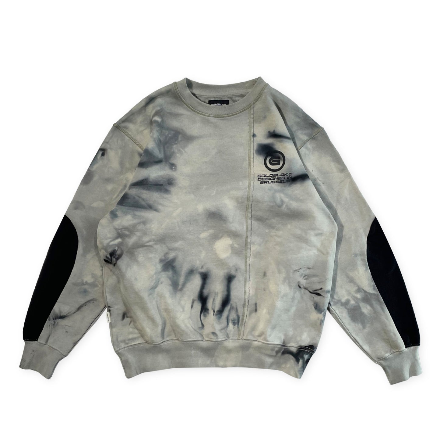 CUTTED FRONT BLUE DYED CREWNECK