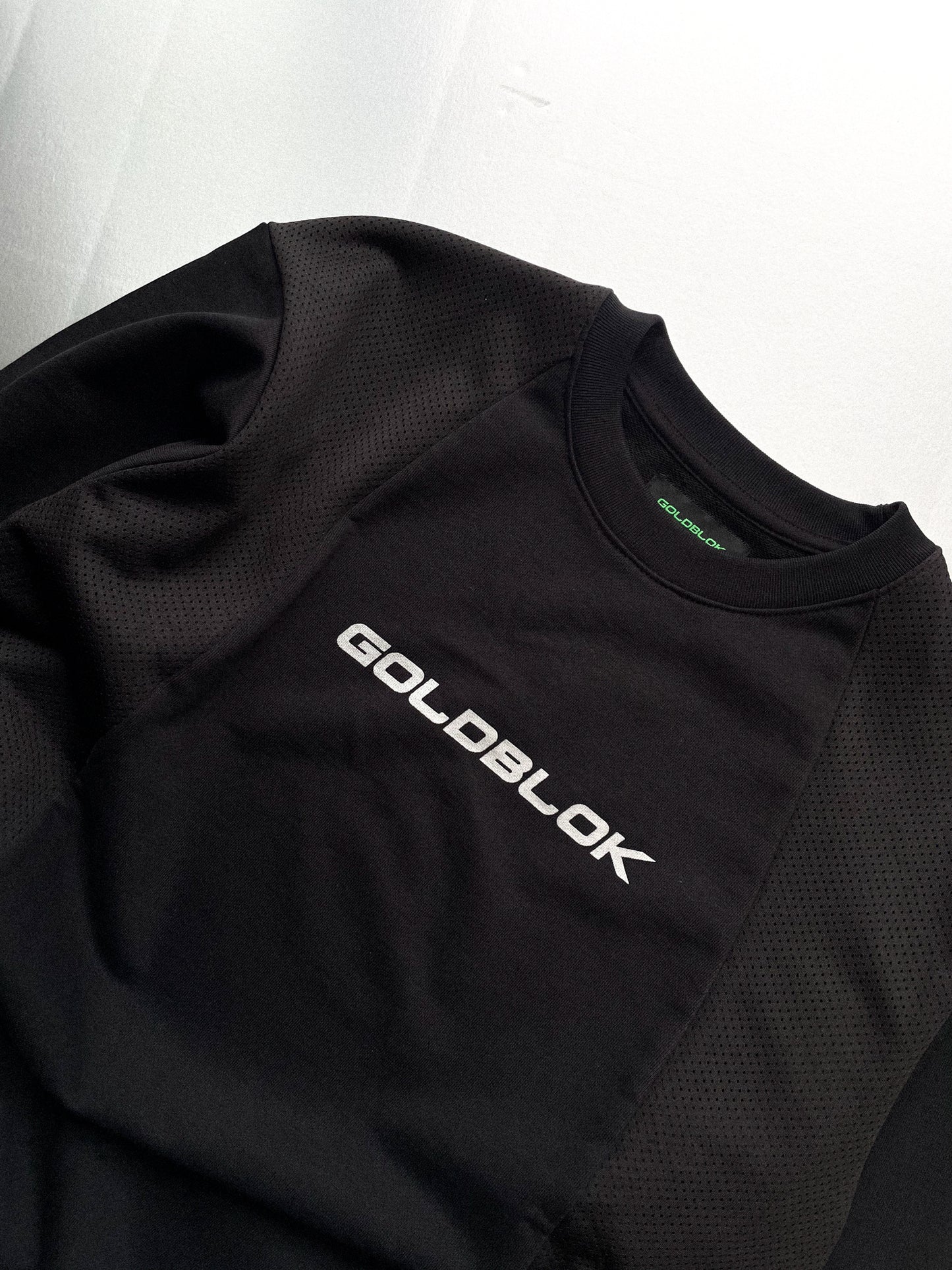 MESHED CREWNECK BLACK
