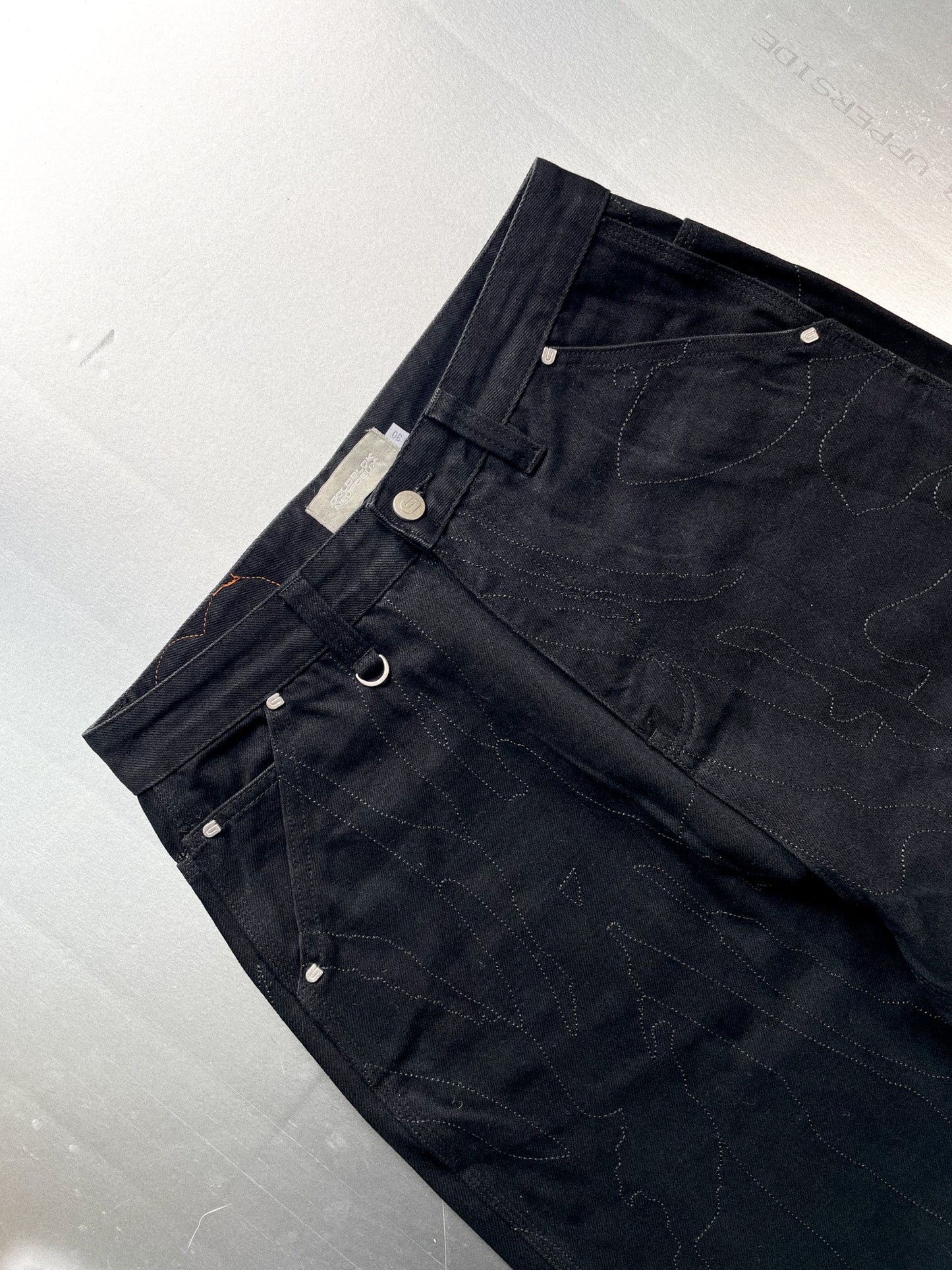 CAMO BLACK ON BLACK DENIM JEANS