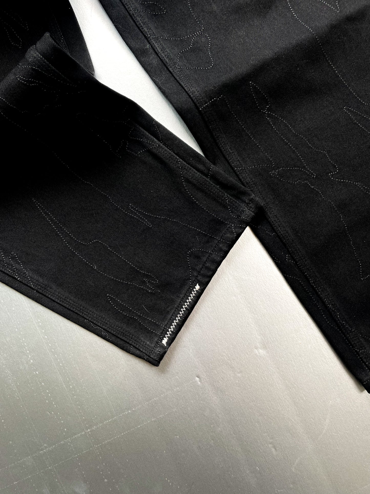CAMO BLACK ON BLACK DENIM JEANS