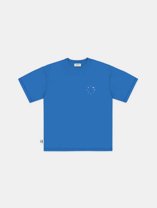 CRACKED STARS TEE WASHED BLUE