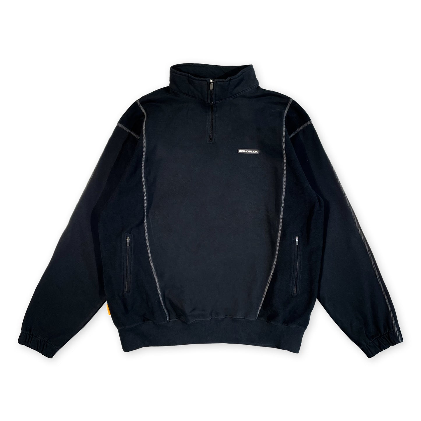 CONTRAST REVERSED ZIP SWEATER WASHED