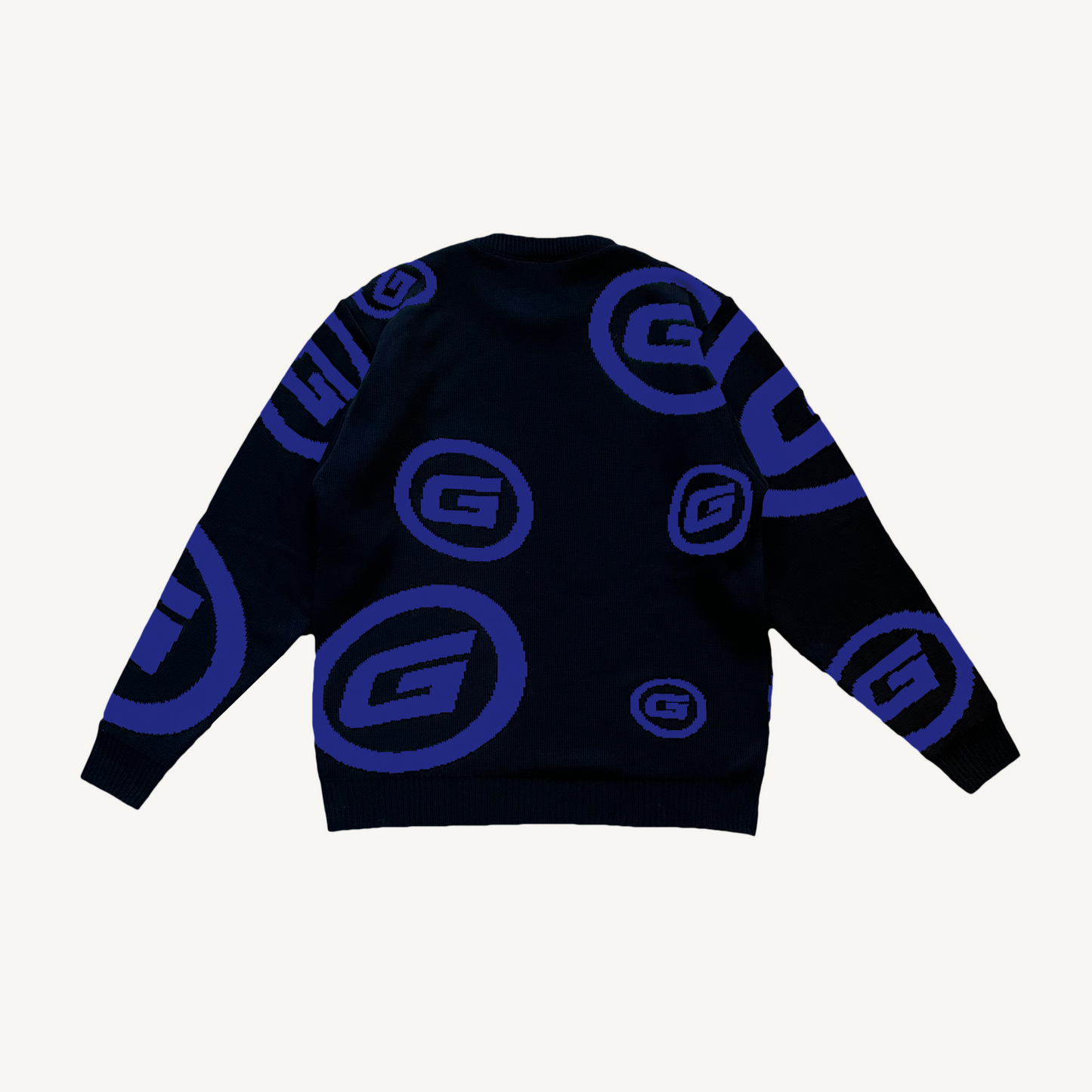 CONTRAST KNIT SWEAT BLACK/BLUE
