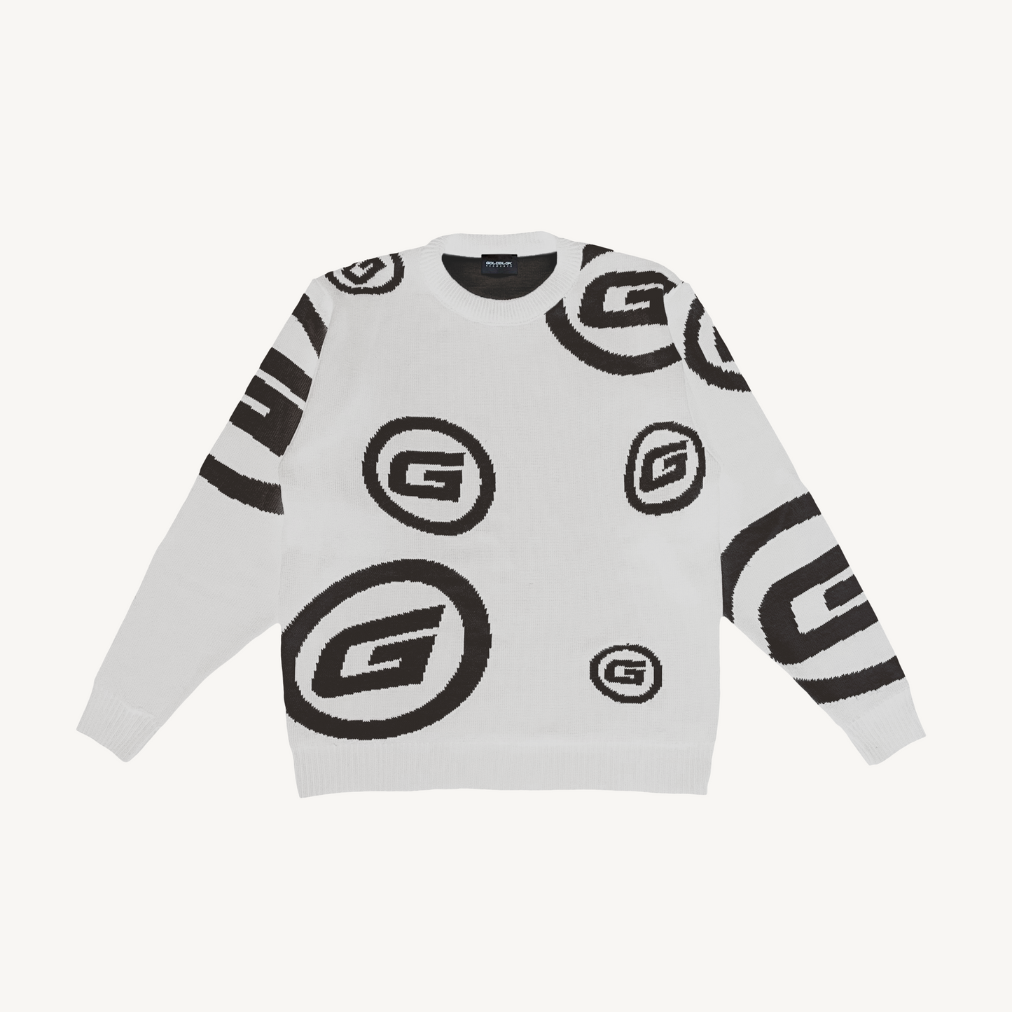 CONTRAST KNIT SWEAT COCONUT/BLACK