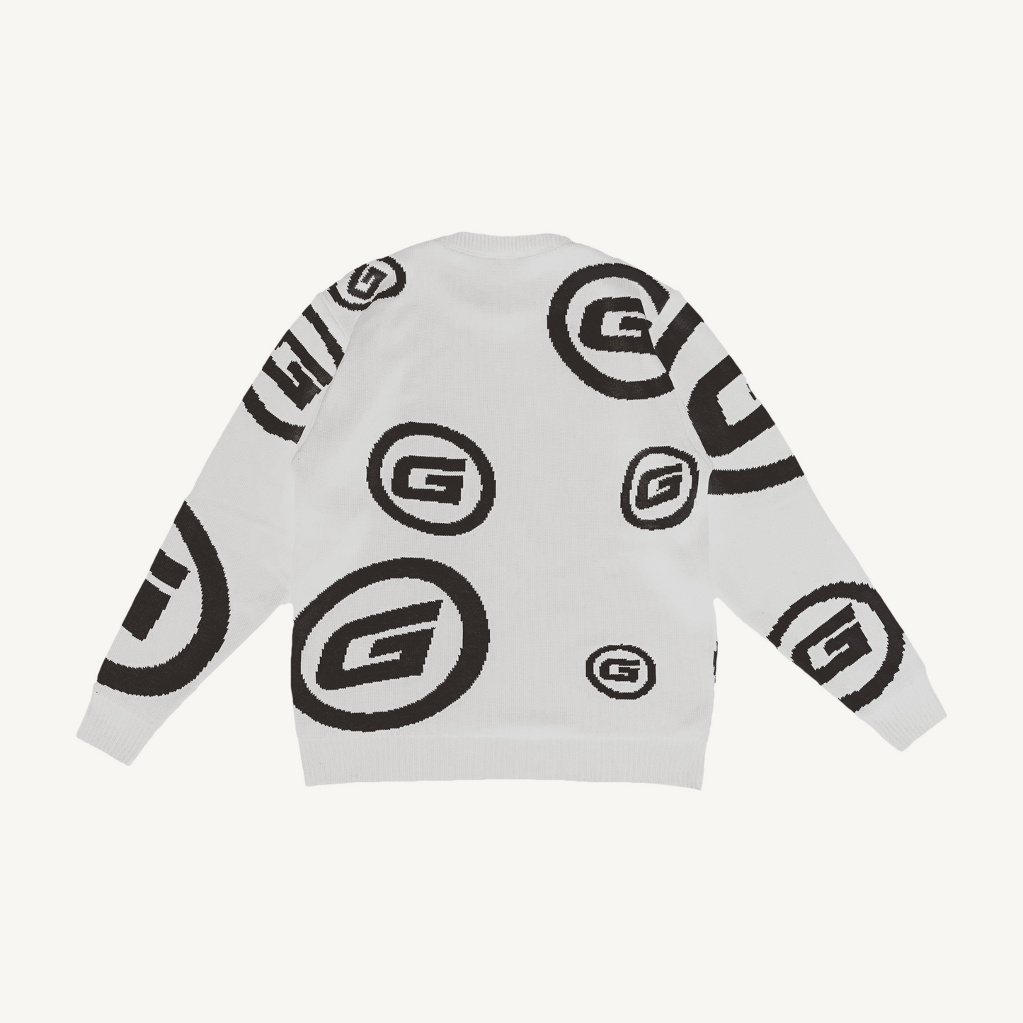CONTRAST KNIT SWEAT COCONUT/BLACK