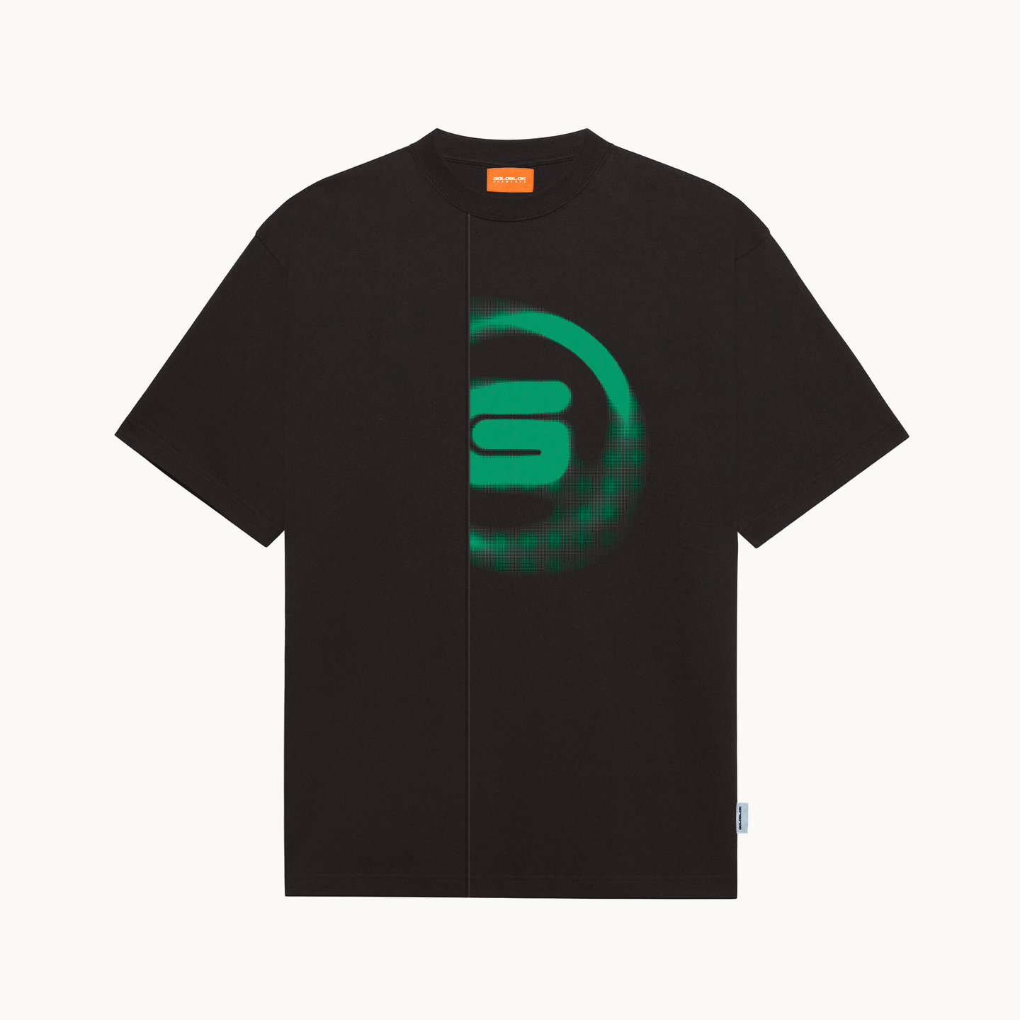 GREEN DISTORTED FRONT TEE BLACK BEAN