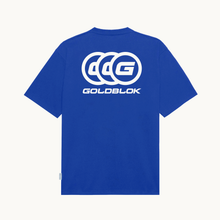 Load image into Gallery viewer, THREE IN A ROW TEE ROYAL BLUE
