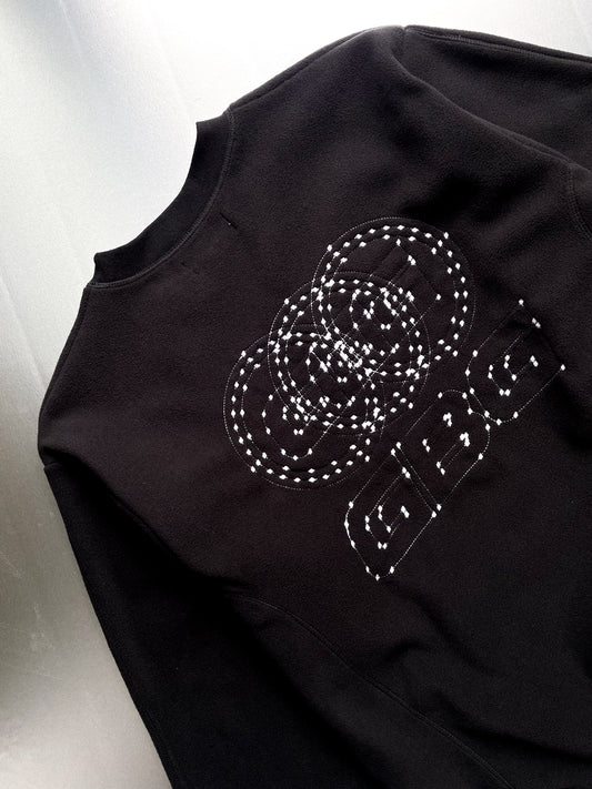 OUTDOOR FLEECE CREWNECK FULL BLACK