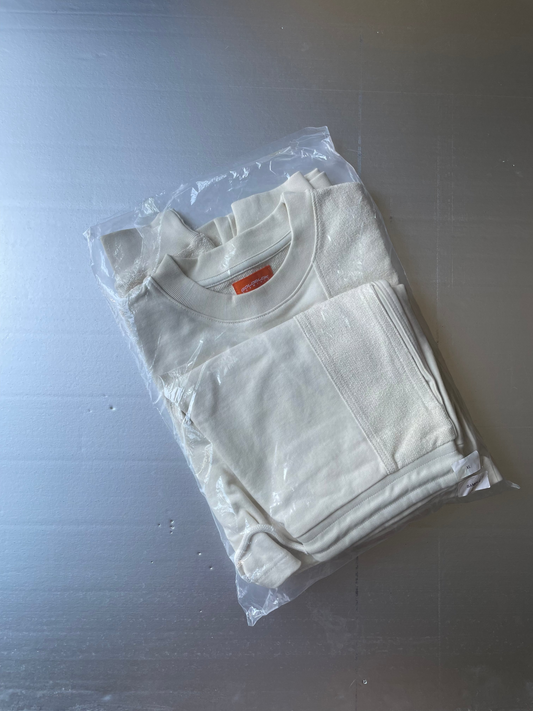 CREME CREWNECK + SHORT SET XL
