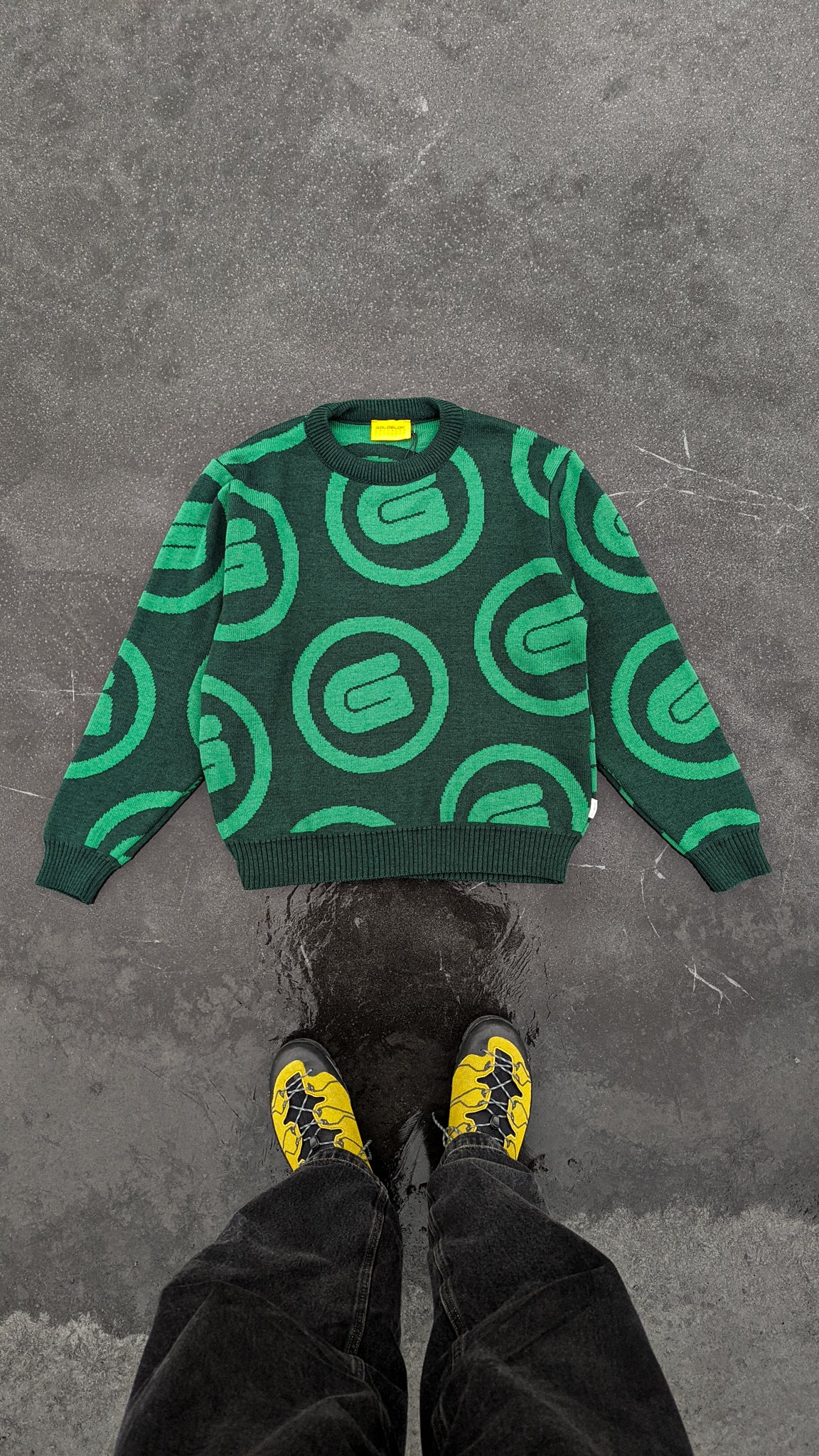PATTERN KNIT SWEATER PEPPER GREEN