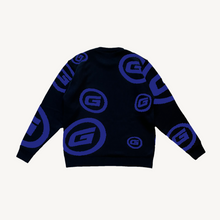 Load image into Gallery viewer, CONTRAST KNIT SWEAT BLACK/BLUE

